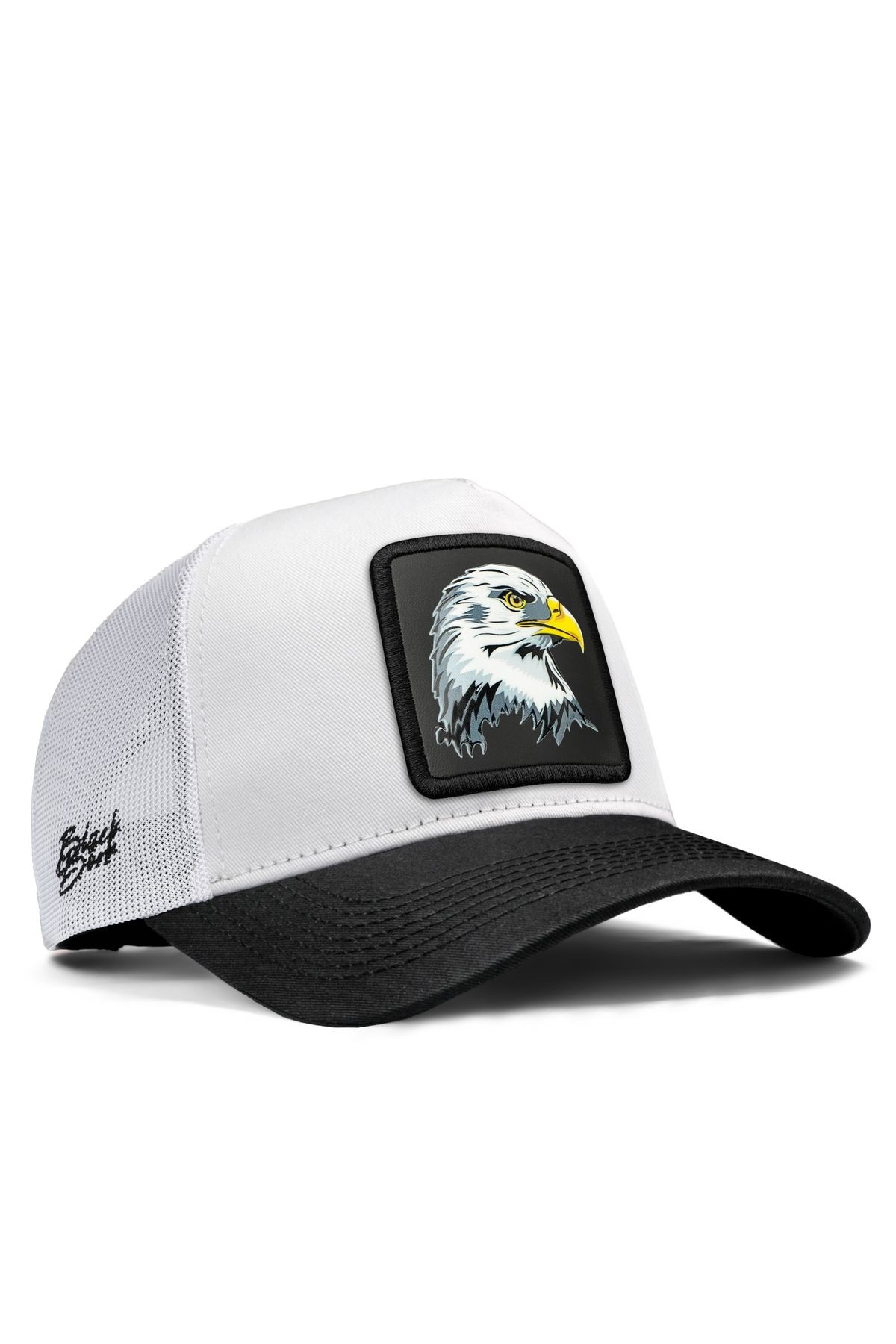 Kartal Logolu Siyah-Beyaz Trucker Şapka