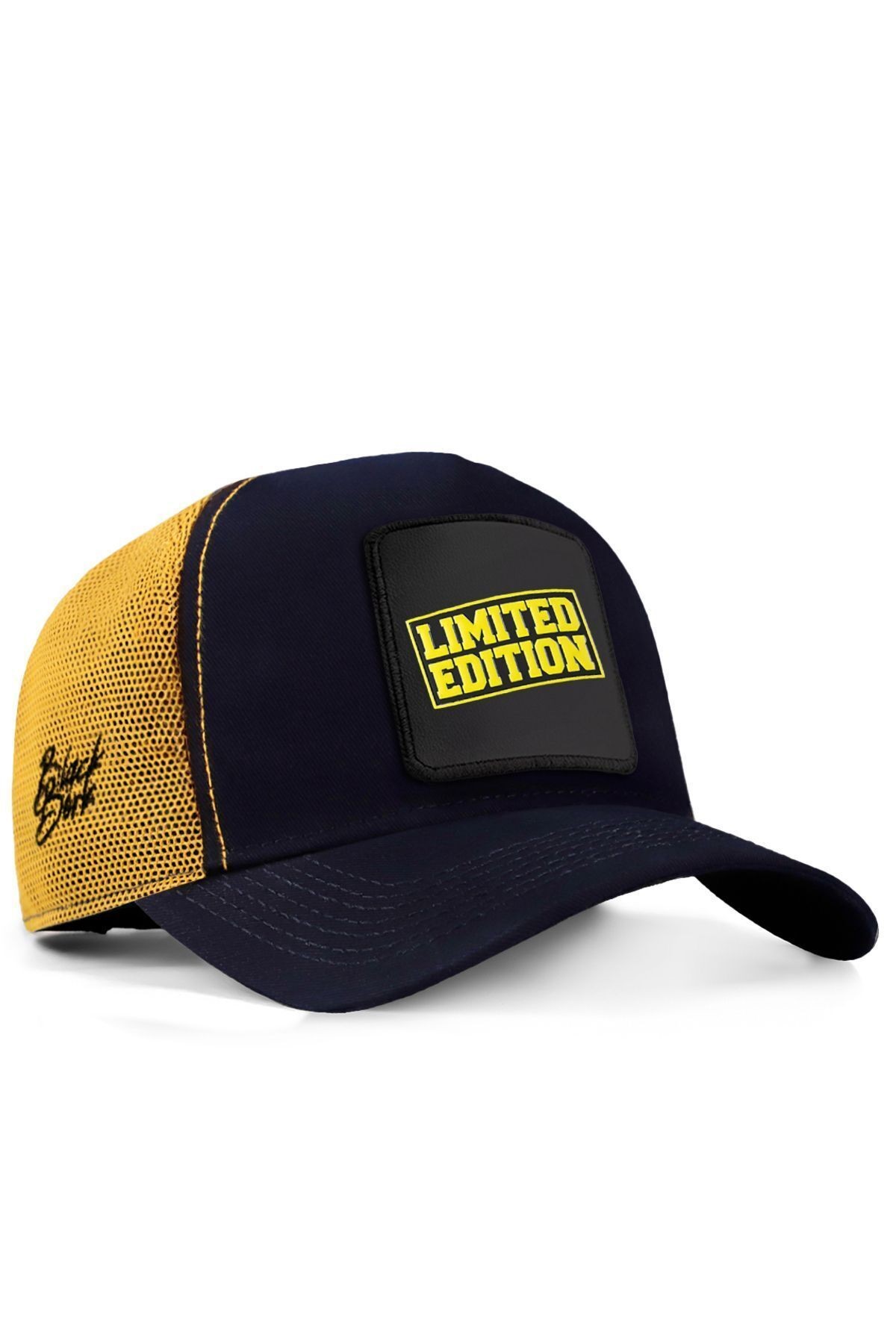 Limited Edition Logolu Lacivert-Sarı Trucker Şapka