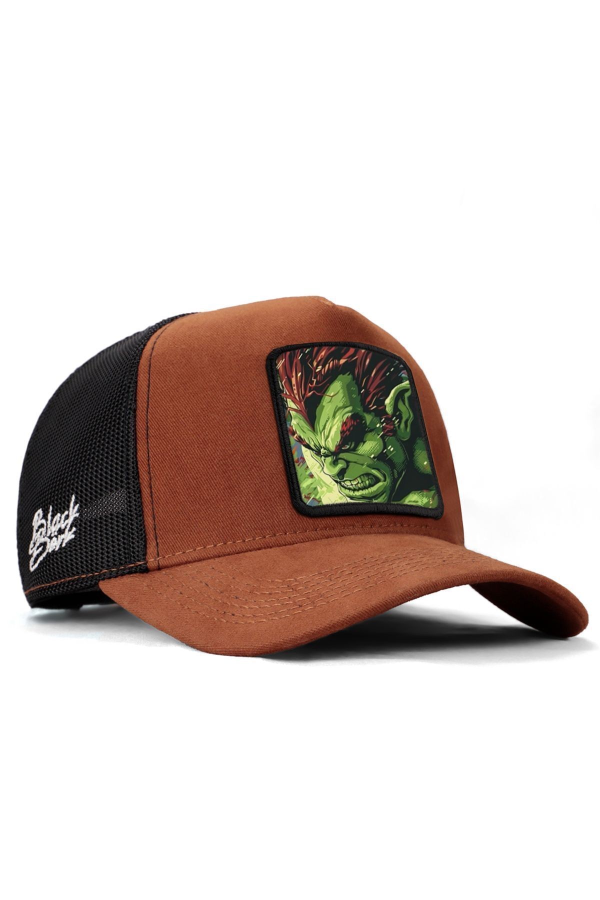 Fighter Logolu Camel-Siyah Trucker Şapka