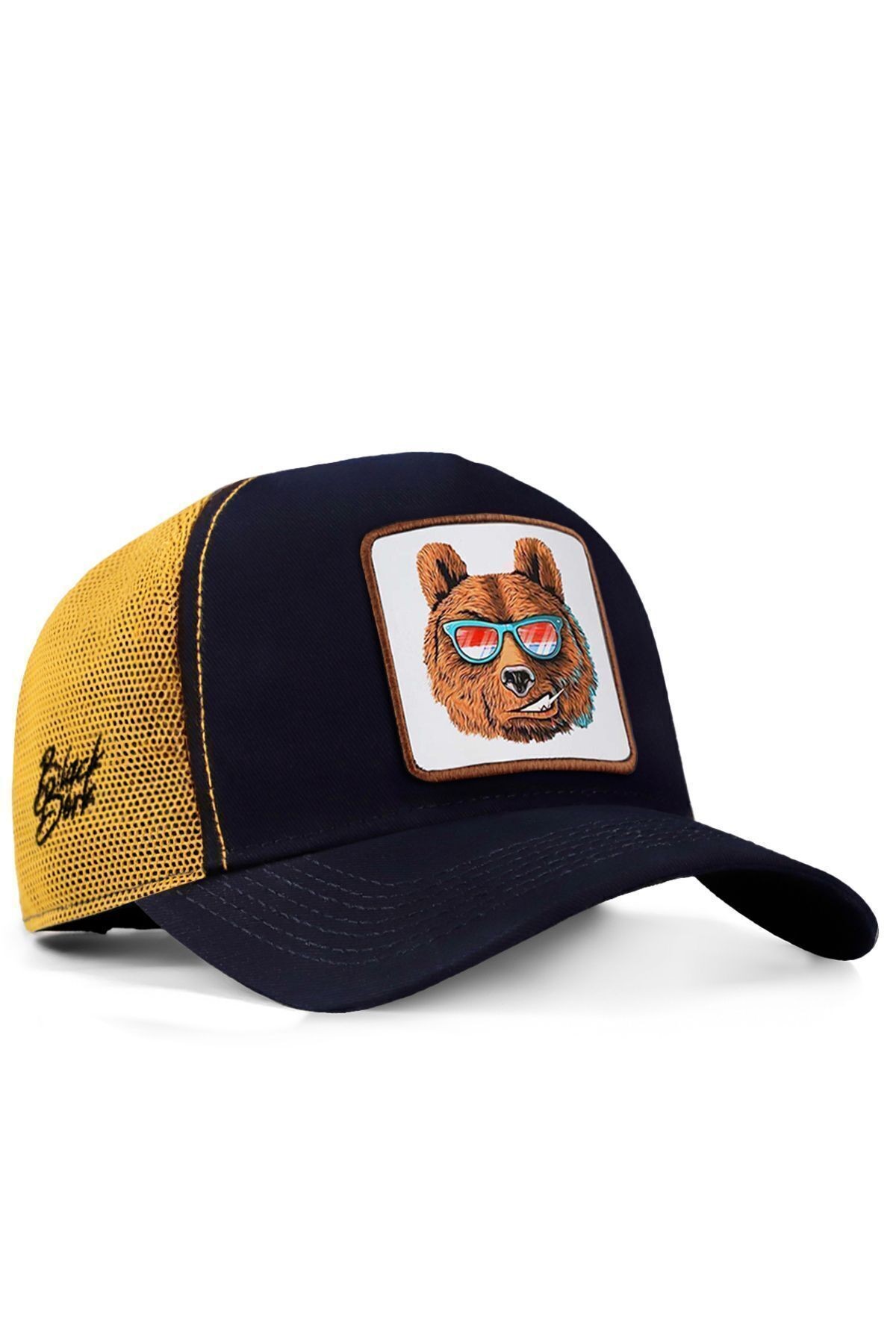 Ayı Logolu Lacivert-Sarı Trucker Şapka