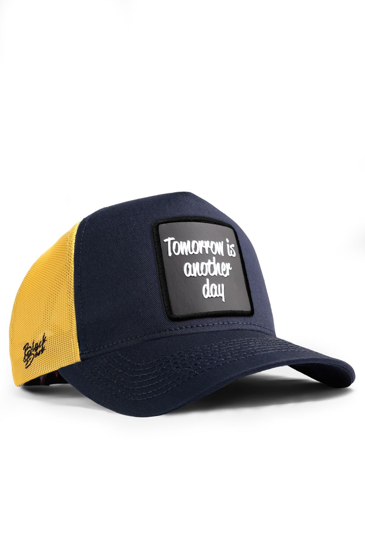 Tomorrow Is Another Day Logolu Koyu Lacivert-Sarı Trucker Şapka
