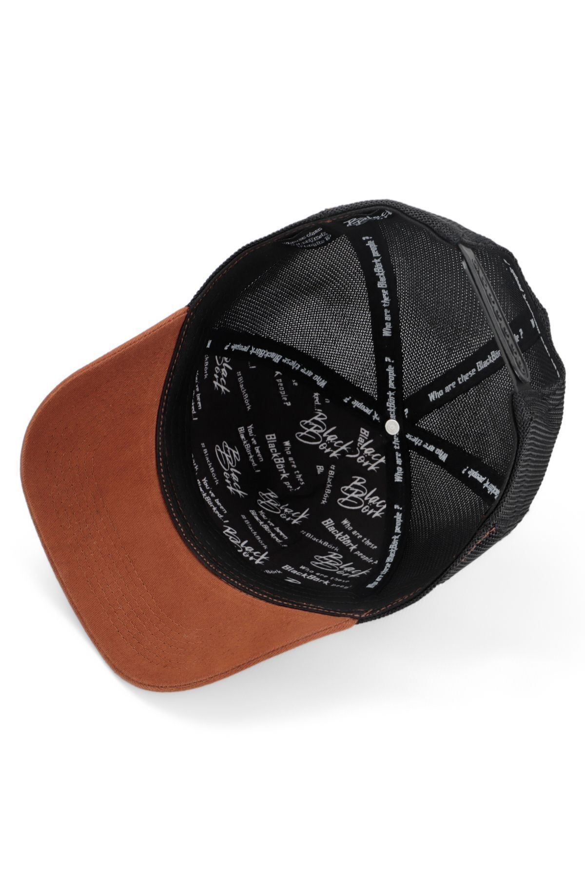 Kurt Logolu Camel-Siyah Trucker Şapka