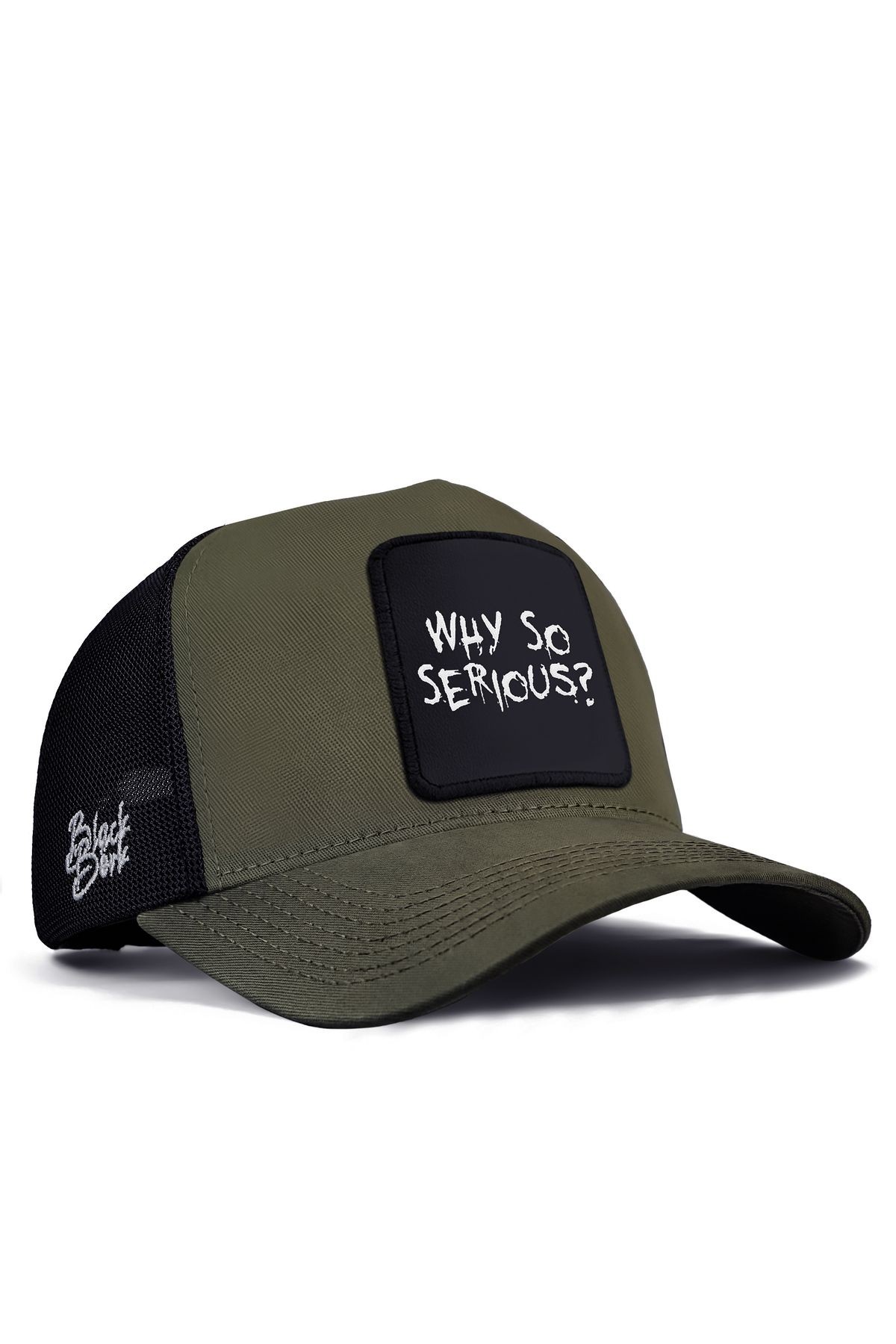 Why So Serious Logolu Haki-Siyah Trucker Şapka