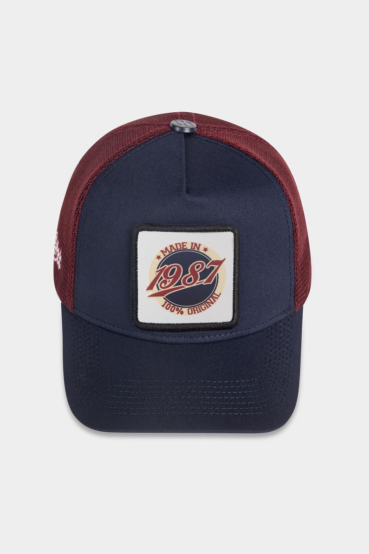 Made in 1987 Logolu Lacivert-Bordo Trucker Şapka