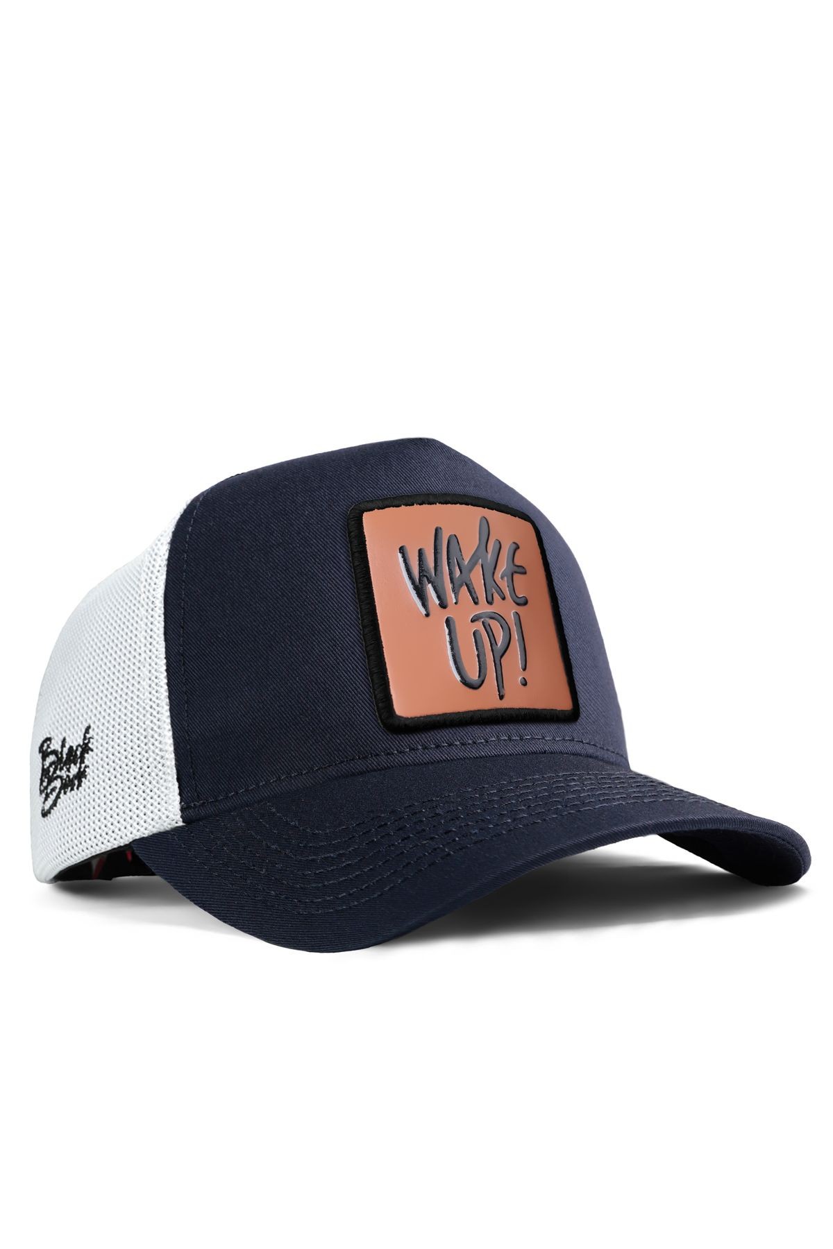 Wake Up Logolu Lacivert-Beyaz Trucker Şapka