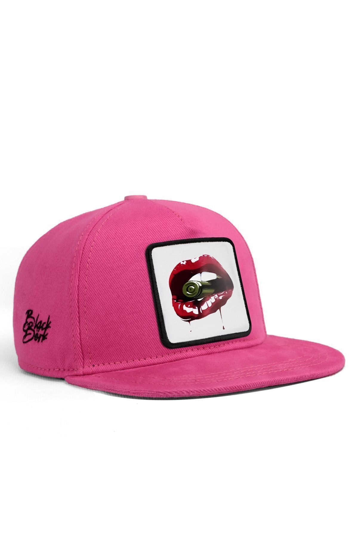 Hip Hop Kids Dudak Logolu Pembe Çocuk Beyzbol Şapka