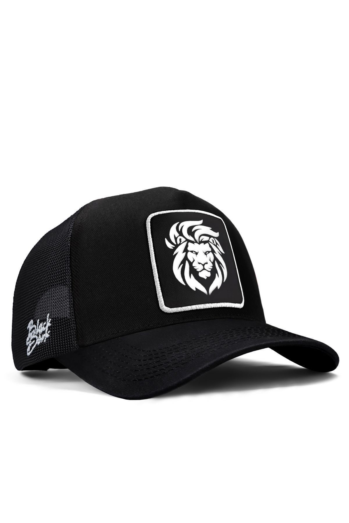 Aslan Logolu Siyah Trucker Şapka