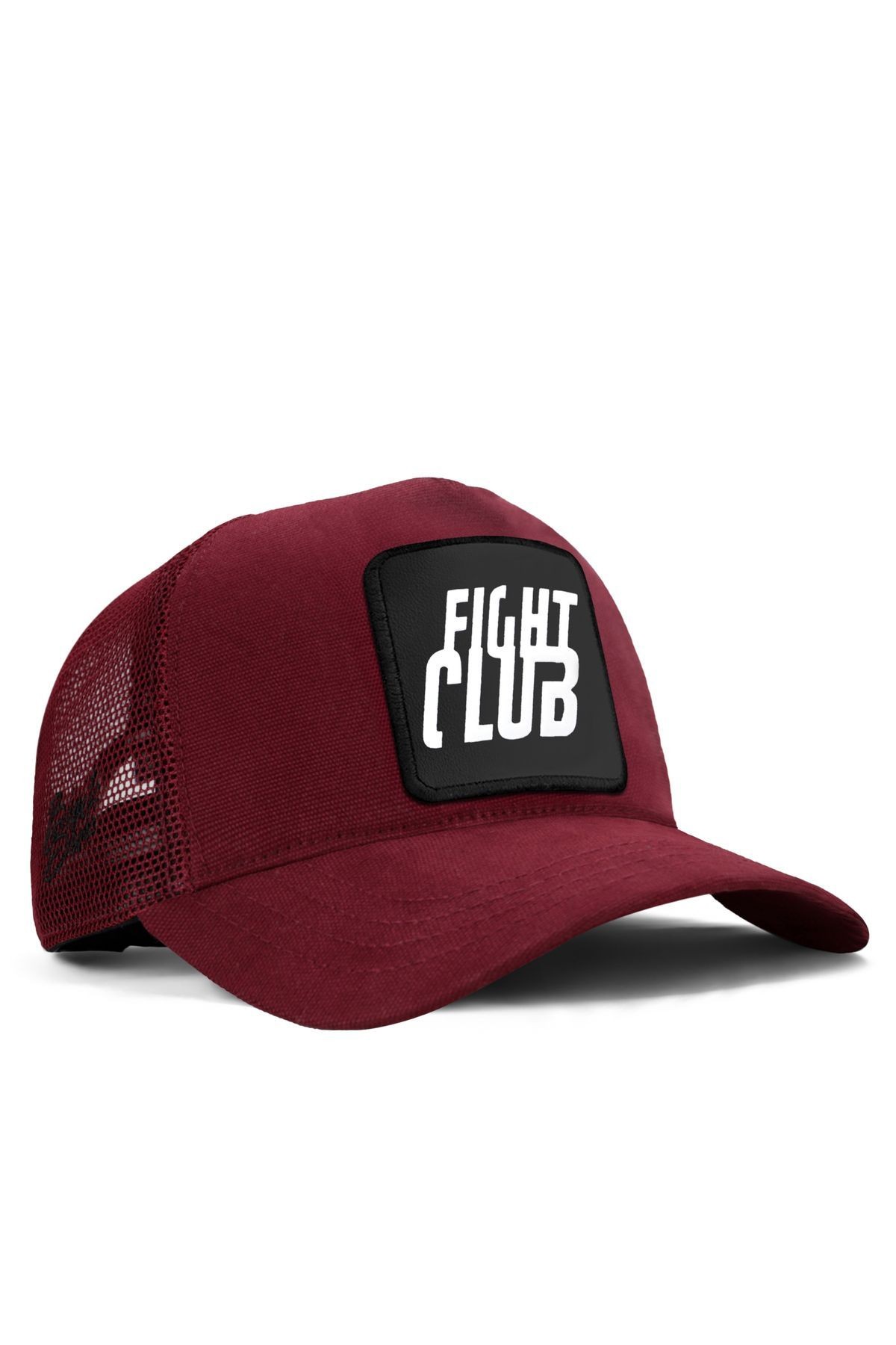 Fight Club Logolu Bordo Trucker Şapka