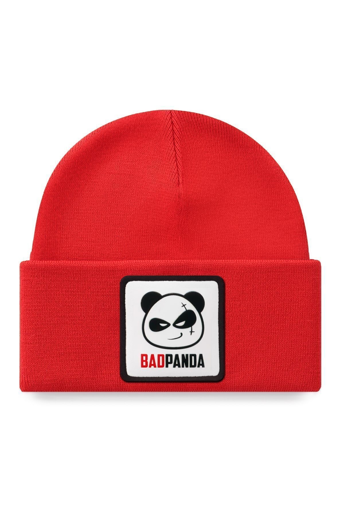 Panda Logolu Kırmızı Bere