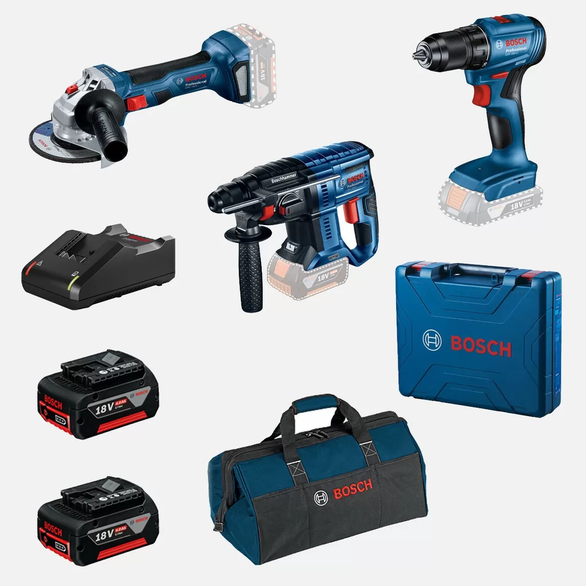 Bosch GSR 185-LI GWS 180-LI GBH 180-LI Set