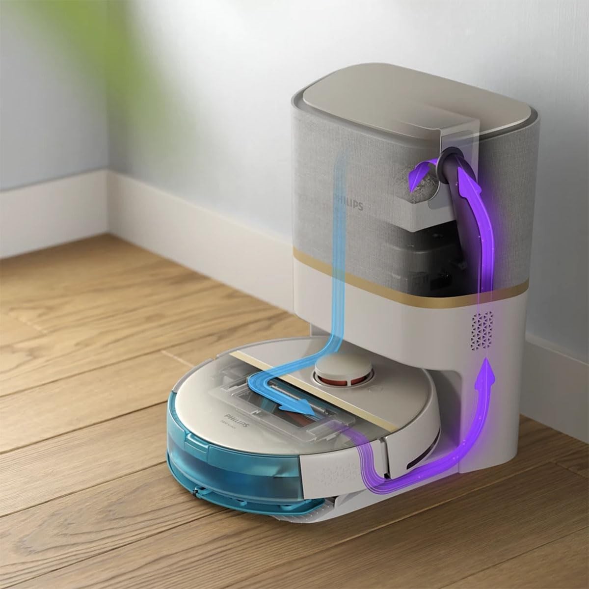 Philips 7000 Serisi HomeRun Aqua Islak Kuru Robot Süpürge, Otomatik Boşaltma İstasyonlu, HomeRun, XU7100/02