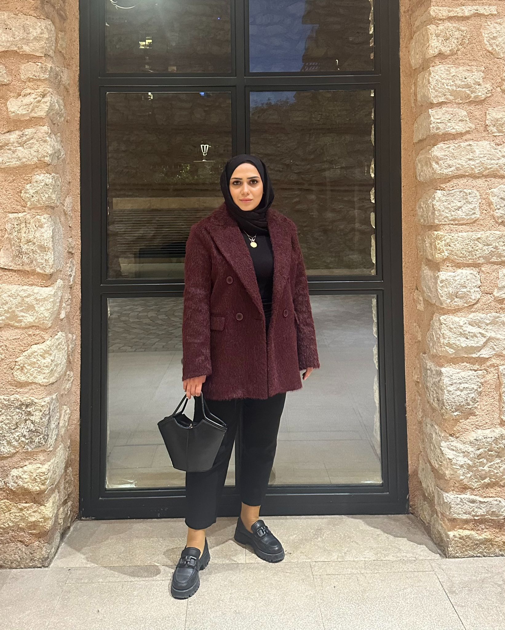 Sakallı Blazer Ceket  - Bordo