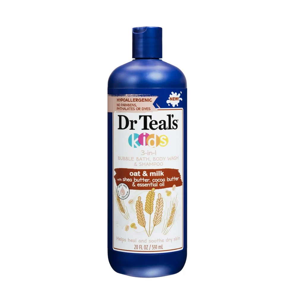 Dr Teal's Kids Oat & Milk 3in1 Banyo Köpüğü + Vücut Şampuanı + Şampuan 591 ml image