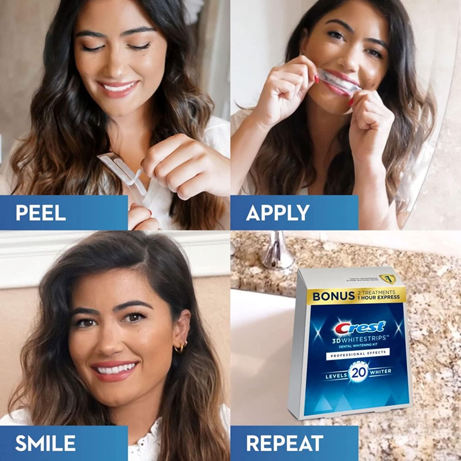 Crest 3D Whitestrips Diş Beyazlatıcı Bant 40 bant 20 günlük Bonuslu