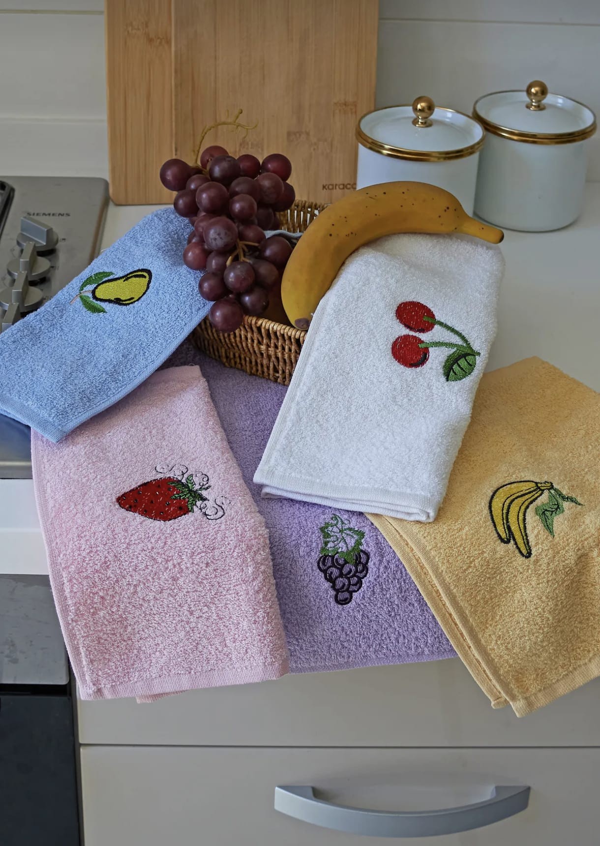 Frutti Mutfak Havlusu Seti 5'li 30x50cm | Mutfak Havlusu | Kurulama Bezi | El Havlusu | Çeyizlik |