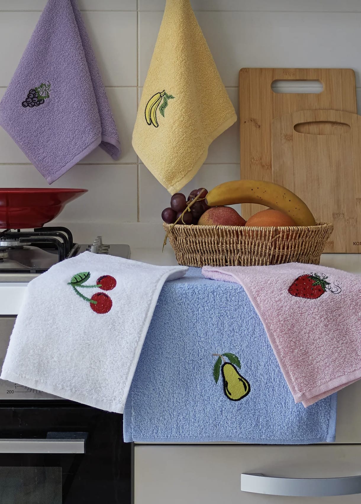 Frutti Mutfak Havlusu Seti 5'li 30x50cm | Mutfak Havlusu | Kurulama Bezi | El Havlusu | Çeyizlik |