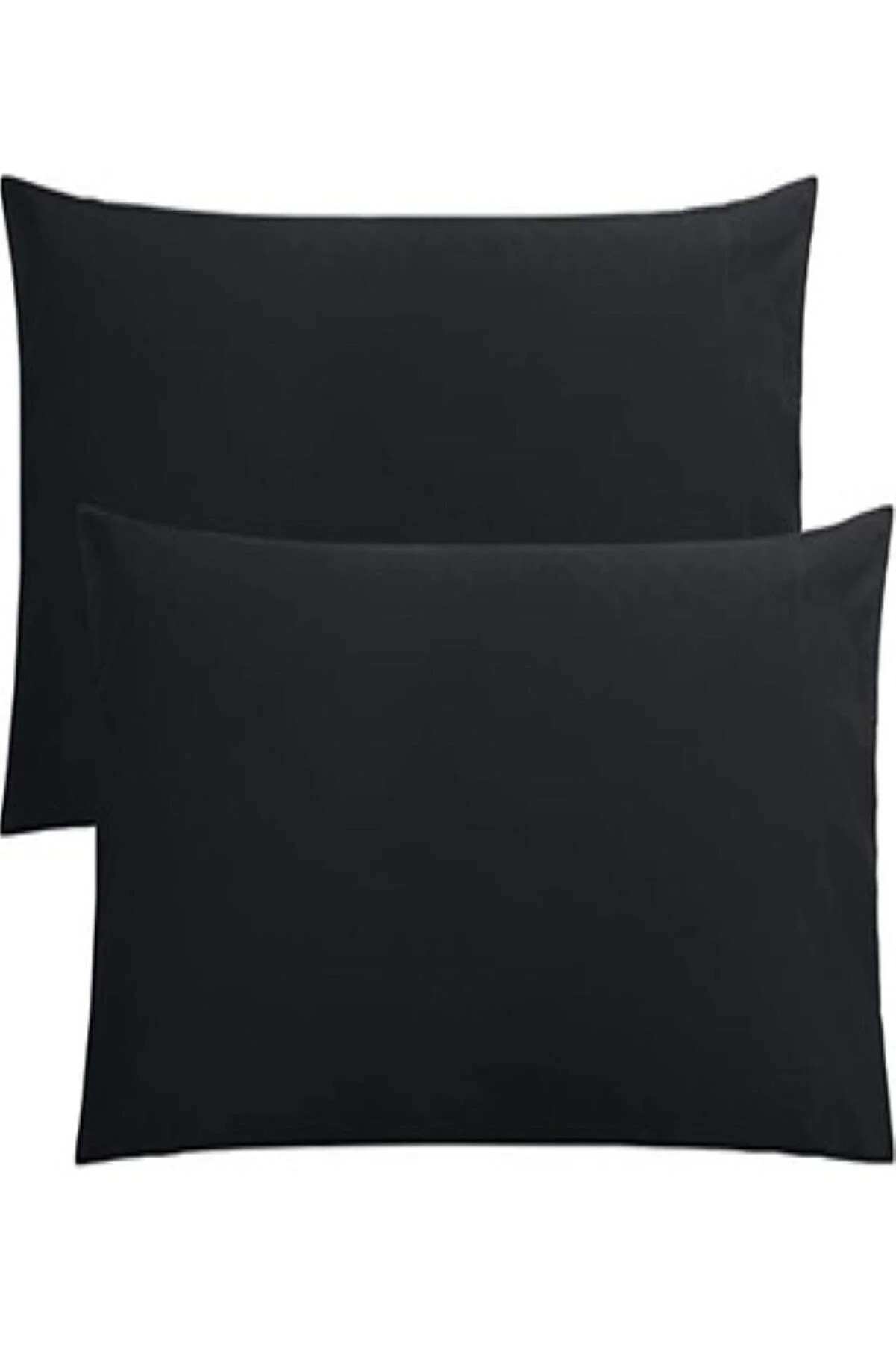 Tinimini Home Pamuklu Fermuarlı 50 x 70 Ebat Yastık Kılıfı | 2 Adet - Siyah