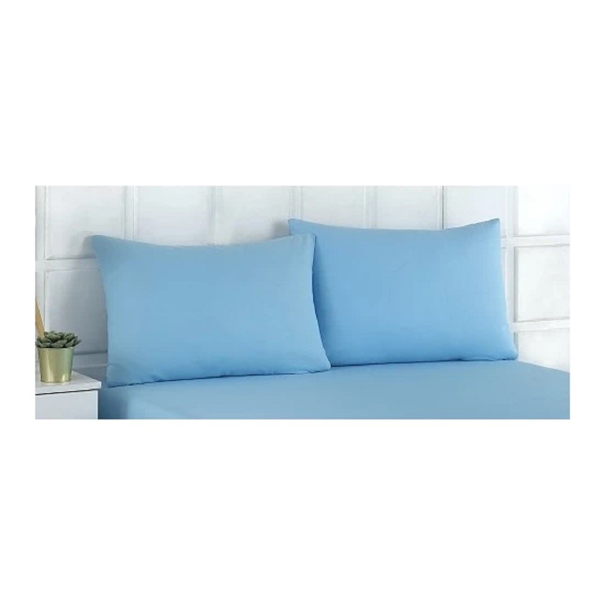 Tinimini Home Pamuklu Fermuarlı 50 x 70 Ebat Yastık Kılıfı | 2 Adet - Mavi