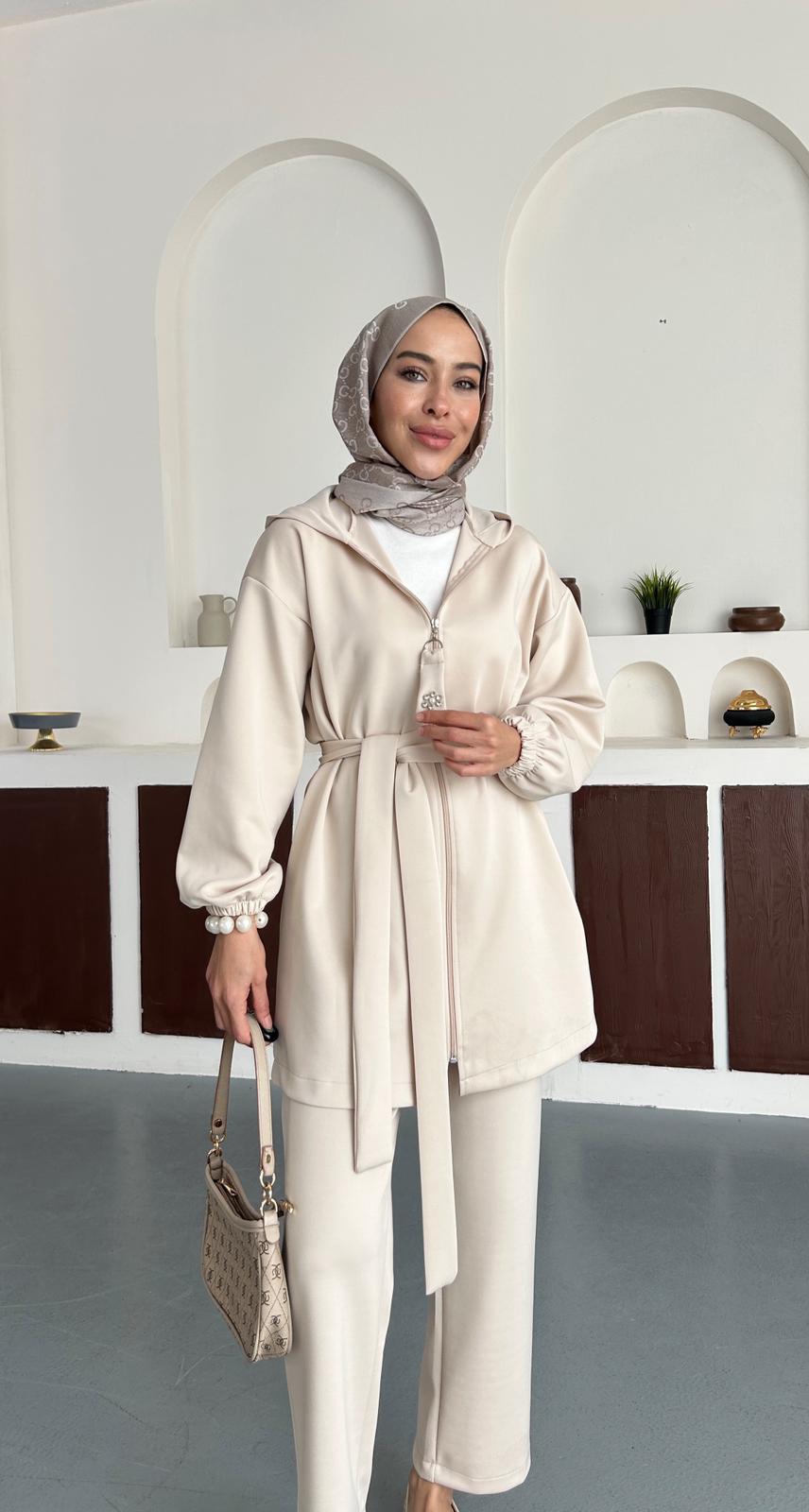 Scuba taş detaylı takım - Taş