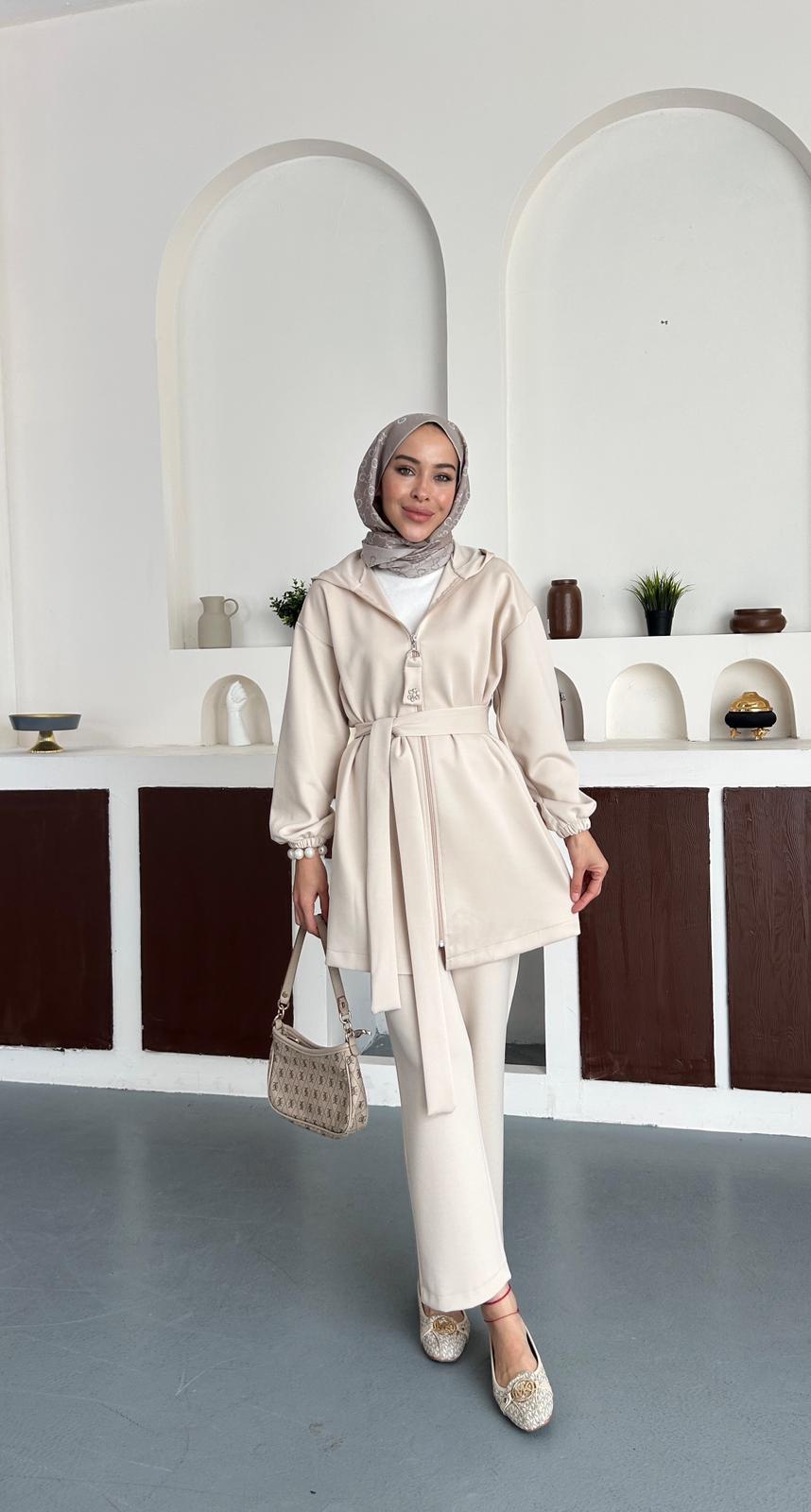 Scuba taş detaylı takım - Taş