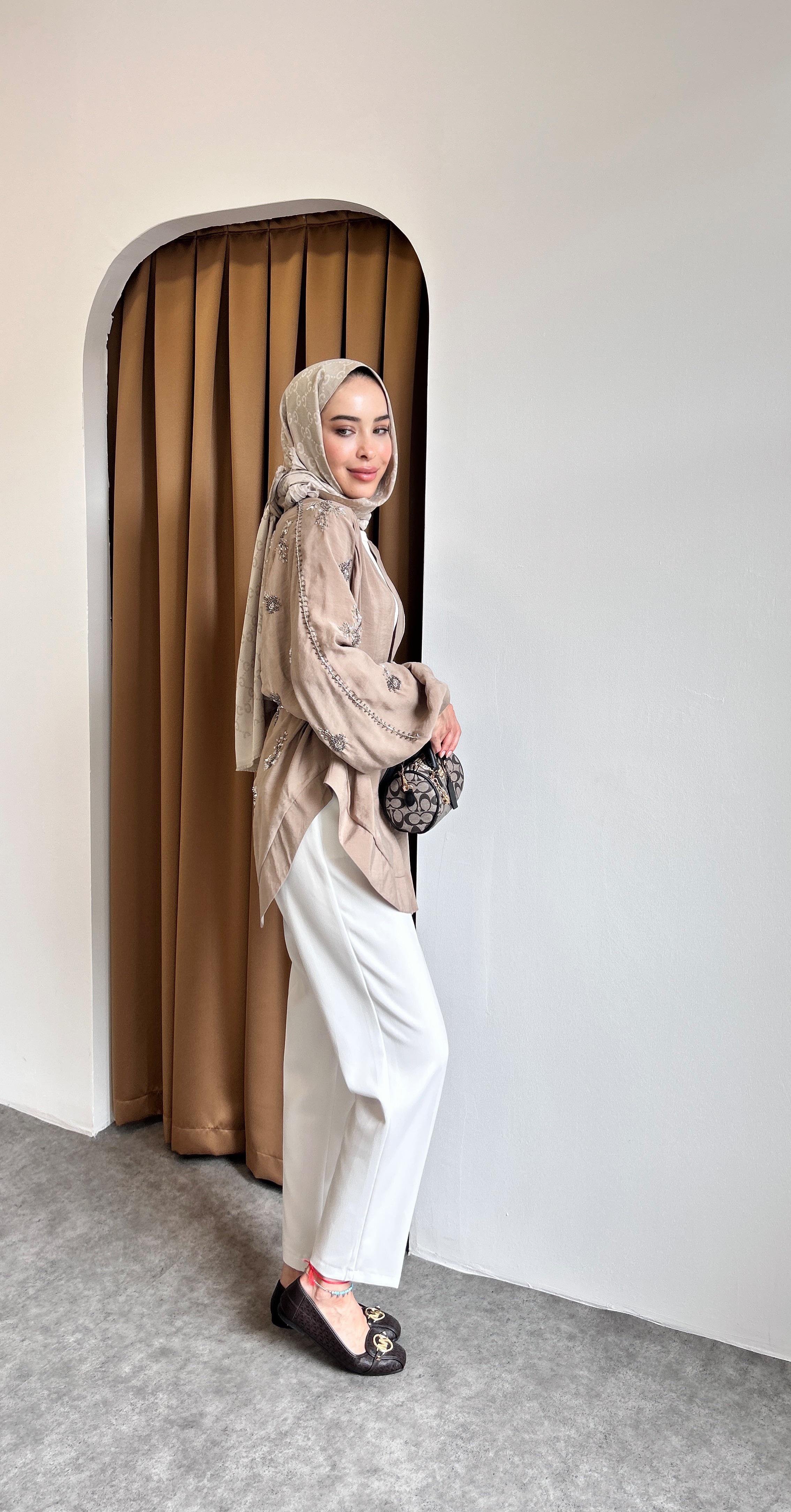 Taş detaylı kimono - kese kağıdı
