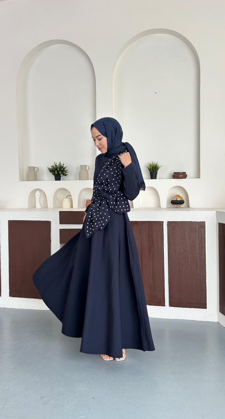 Angel elbise - Lacivert