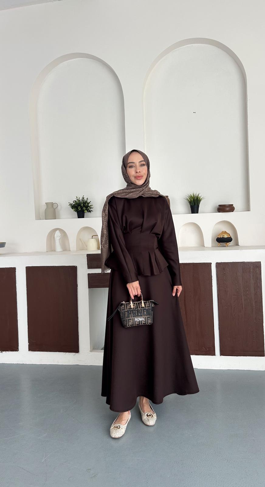 Luna set takım - Kahverengi