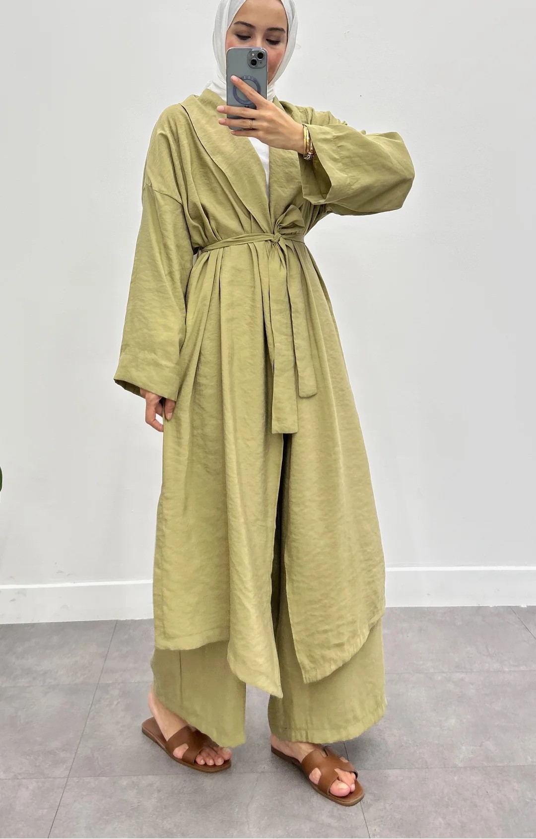 Uzun Kimono Takım - Haki