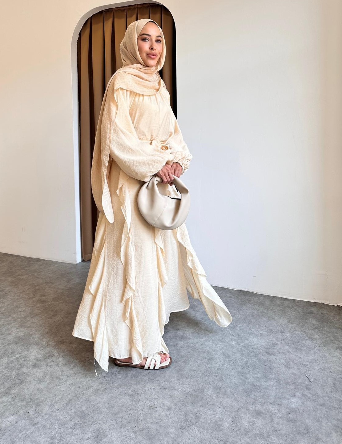 Eva elbise - Bej