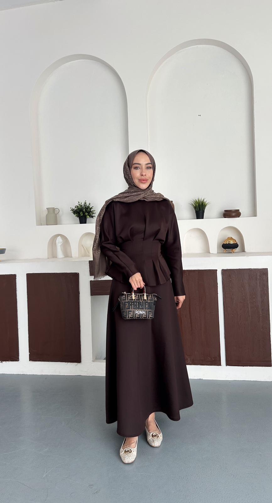 Luna set takım - Kahverengi