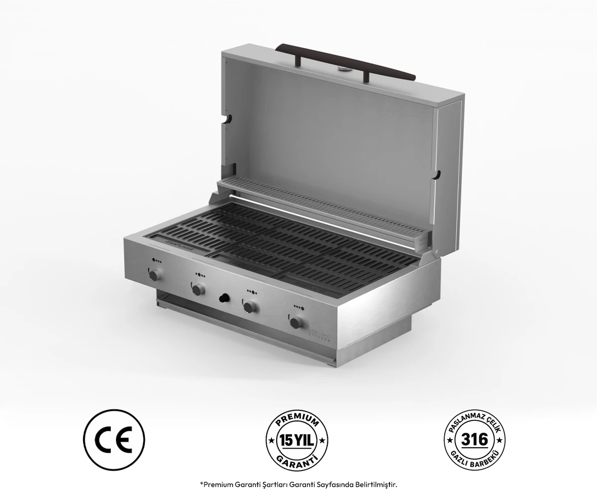 Korflame Cook Module - Tezgah Üstü Gazlı Barbekü - Bahçe Mutfağı