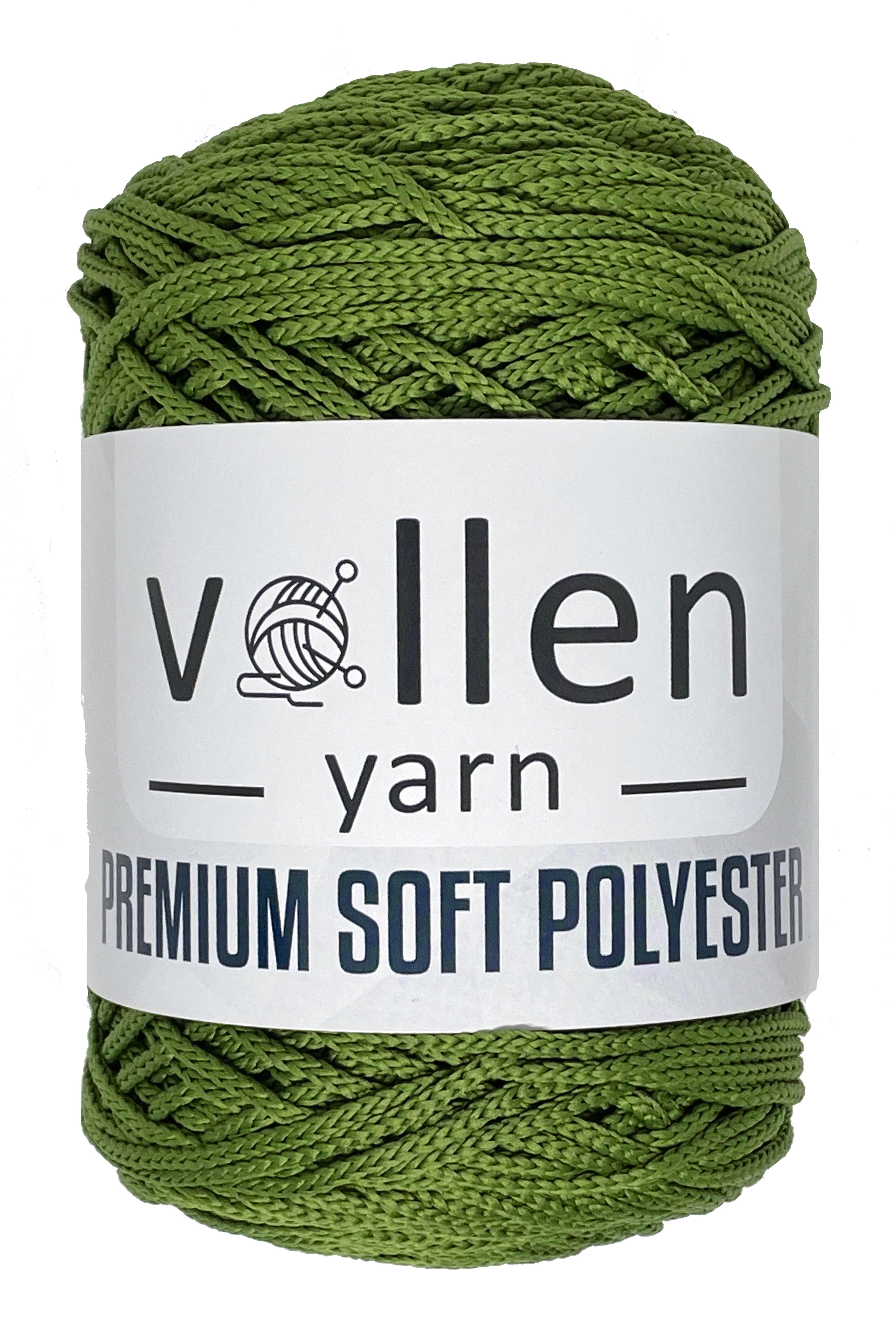 Vollen Yarn Polyester Soft Macrame Hobby Ipi 250 Grams-175 Meters Bag Ipi Premium Polyester Macrame Ipi Supla - 1702 GREEN