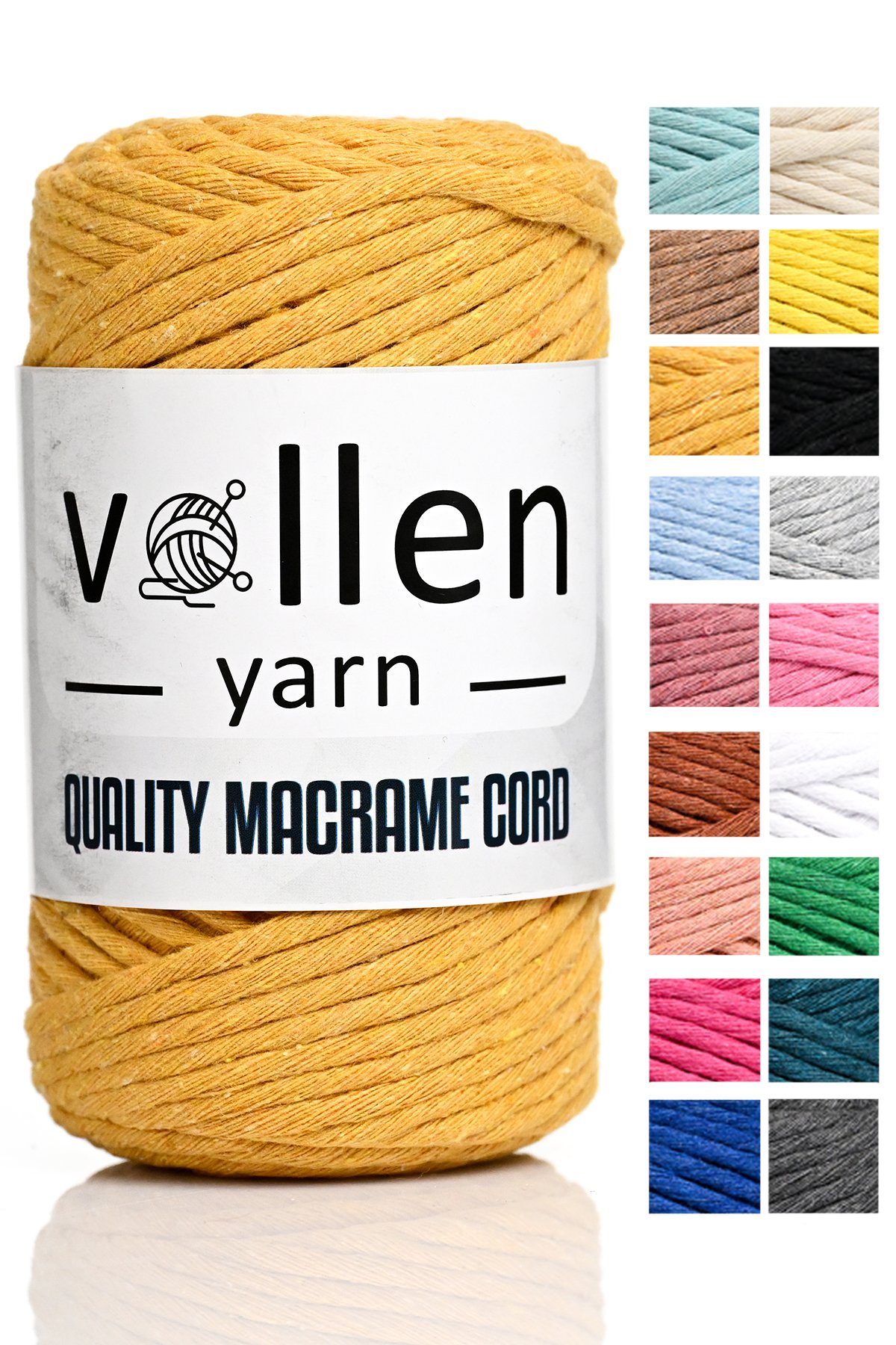 Vollen Yarn Taranan Makrome Ipi 3mm Taranabilir Pamuk Makrome Ipi Makrame Ipi  - 4301 HARDAL