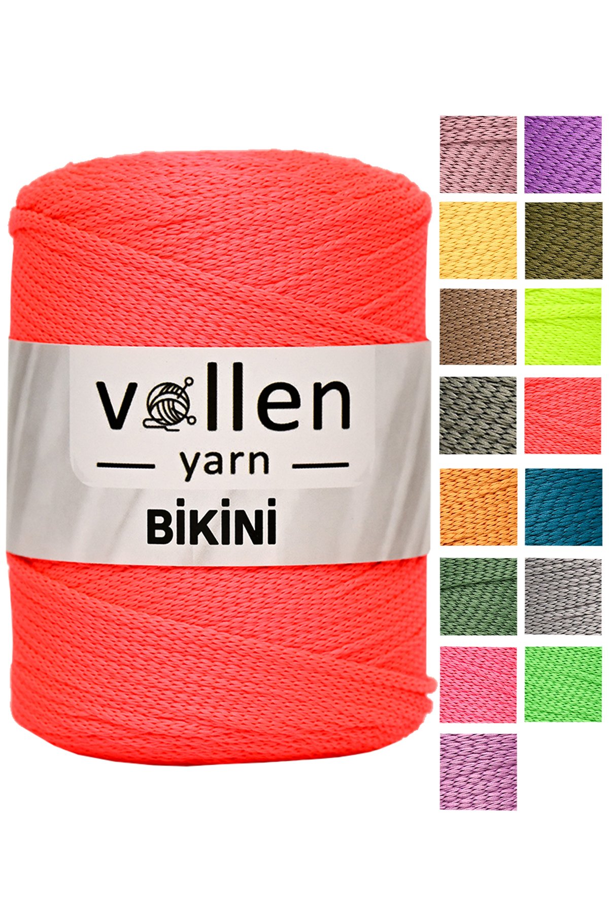 Vollen Yarn Bikini Mayo İpi,Su Tutmaz,Yazlık Pareo,Elbise,Şort,Bluz ipliği 100Gr/165Mt - 2904-FOSFOR PEMBE