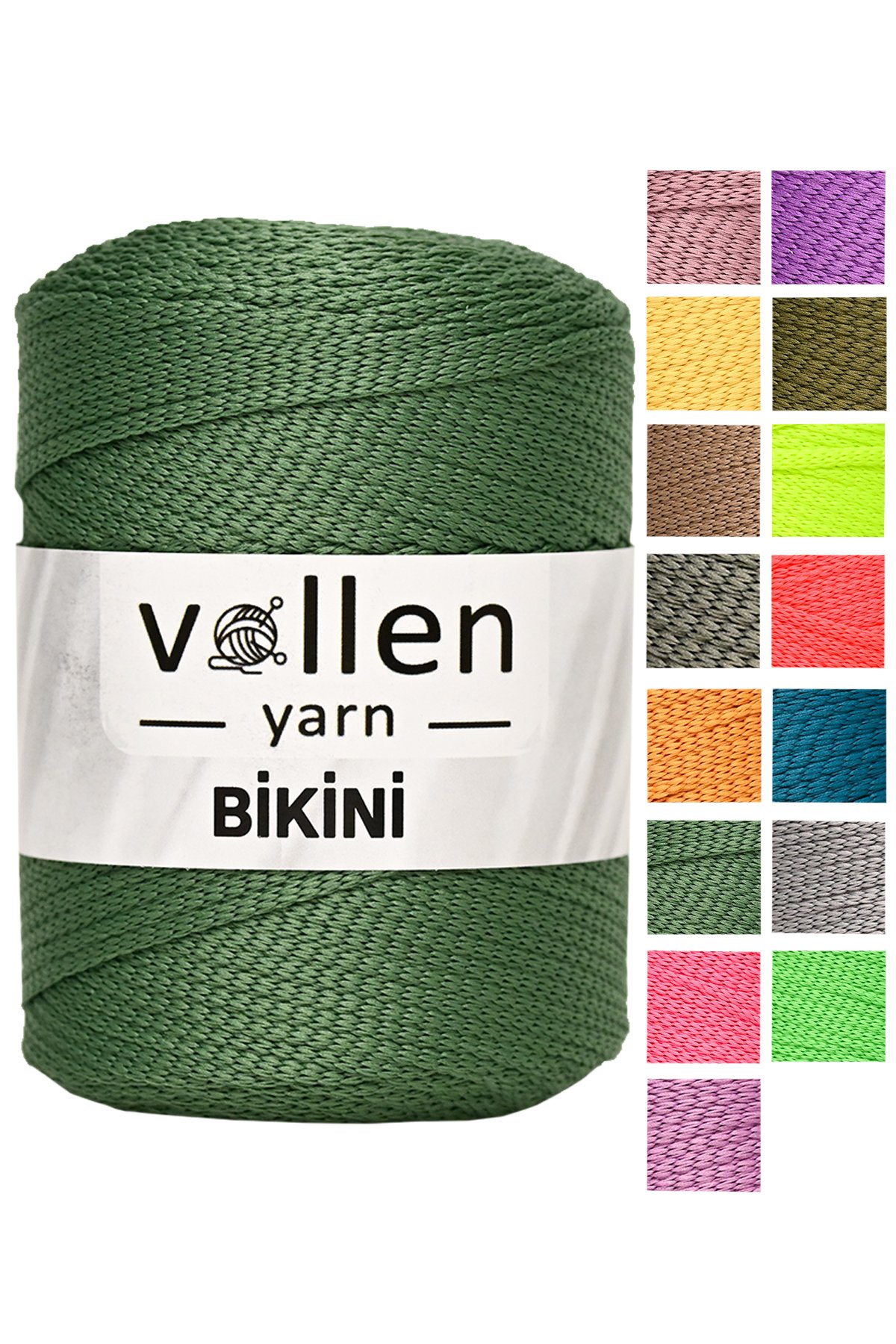 Vollen Yarn Bikini Mayo İpi,Su Tutmaz,Yazlık Pareo,Elbise,Şort,Bluz ipliği 100Gr/165Mt - 2909-YEŞİL