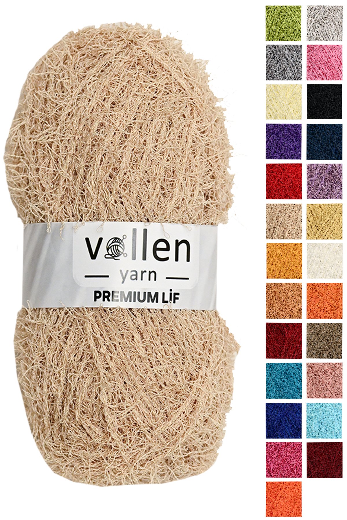 Vollen Yarn Premium Sert Banyo Lif İpi, Saçaklı İp,El Örgü İpi,Sert Lif İpi