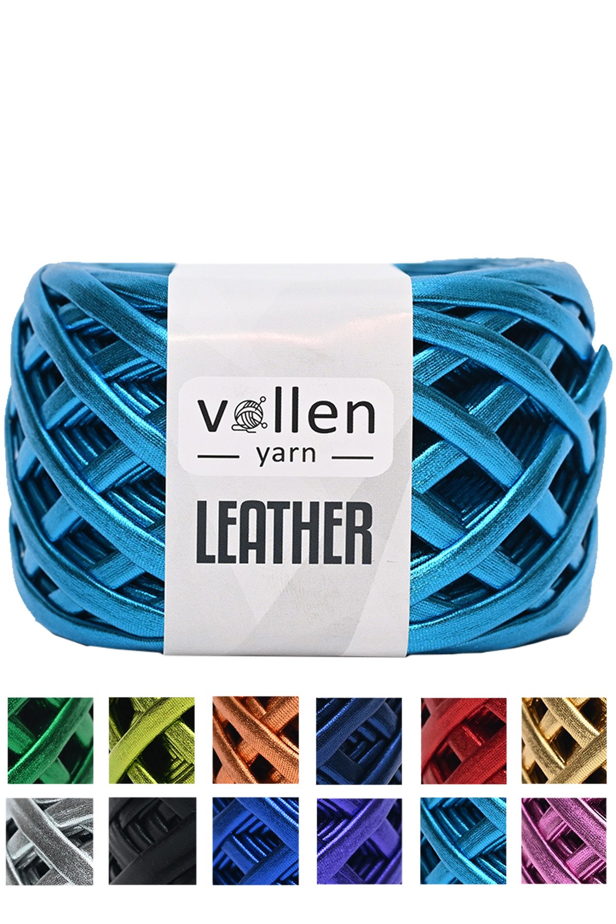 Vollen Yarn Premium Metalik Deri İp 120Gr/60Mt - 2309-MAVİ