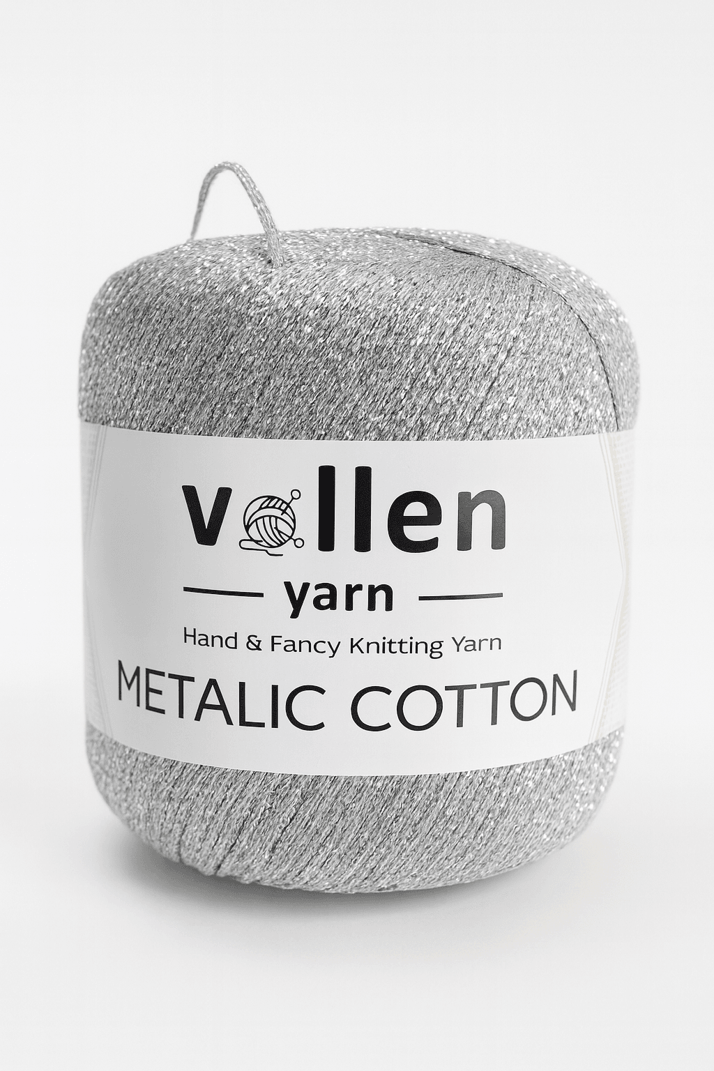 Premium Metalik Koton Simli  El Örgü İpi – Simli İp, 50 g 100 m, – Abiye Çanta ipi, Supla ipi - Gümüş