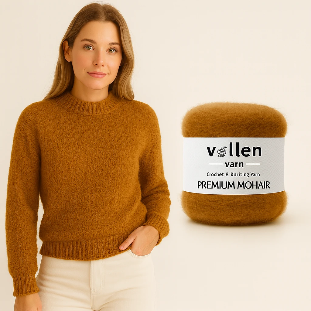 Vollen Yarn Premium Mohair 100 gr 250 m %25 Yün %75 Akrilik – Yumuşak, Hafif ve Dolgun Örgü İpi
