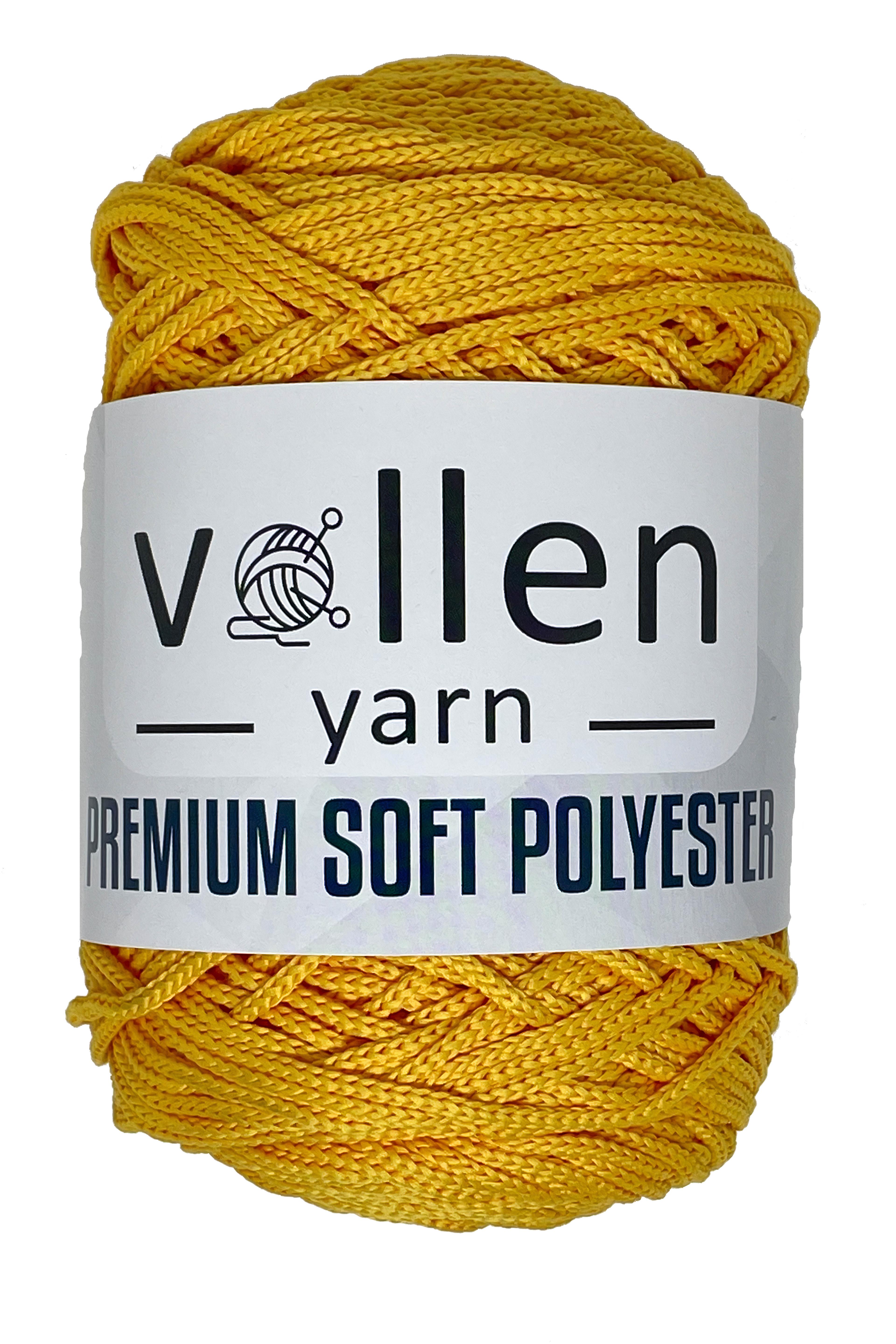 Vollen Yarn Polyester Soft Macrame Hobby Ipi 250 Grams-175 Meters Bag Ipi Premium Polyester Macrame Ipi Supla - 1712 YELLOW