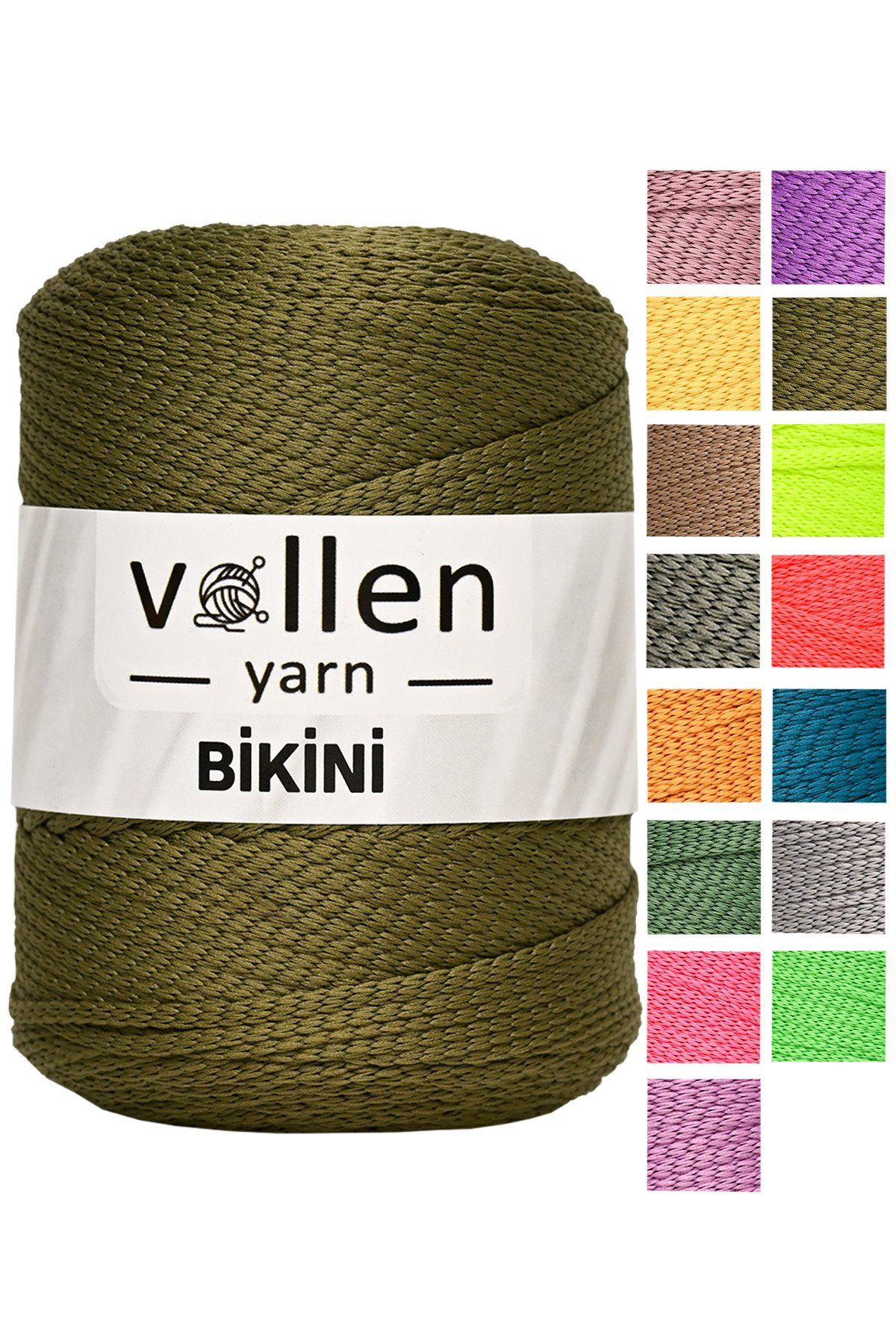 Vollen Yarn Bikini Mayo İpi,Su Tutmaz,Yazlık Pareo,Elbise,Şort,Bluz ipliği 100Gr/165Mt - 2905-ASKER YEŞİLİ