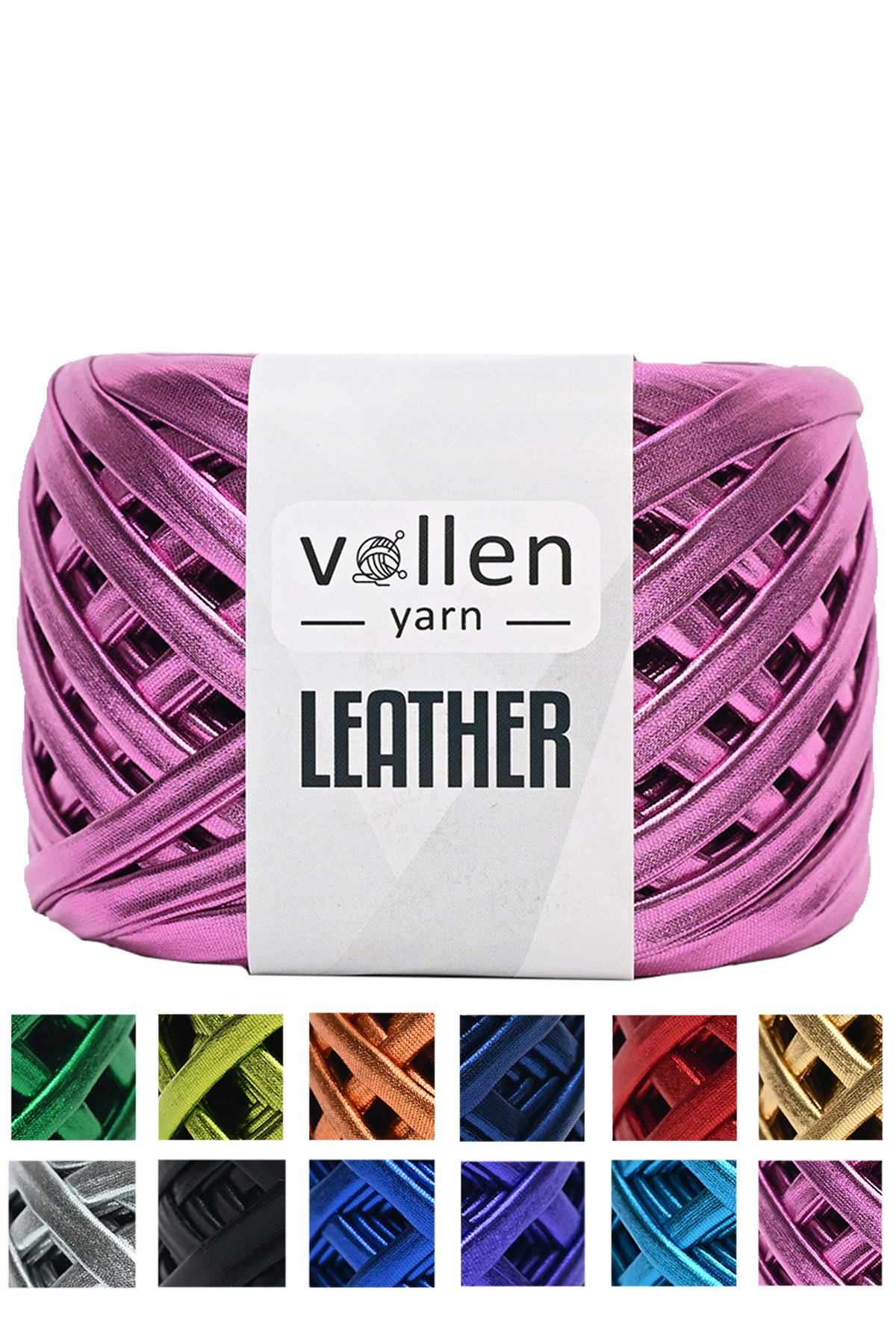 Vollen Yarn Premium Metalik Deri İp 120Gr/60Mt - 2308-LİLA