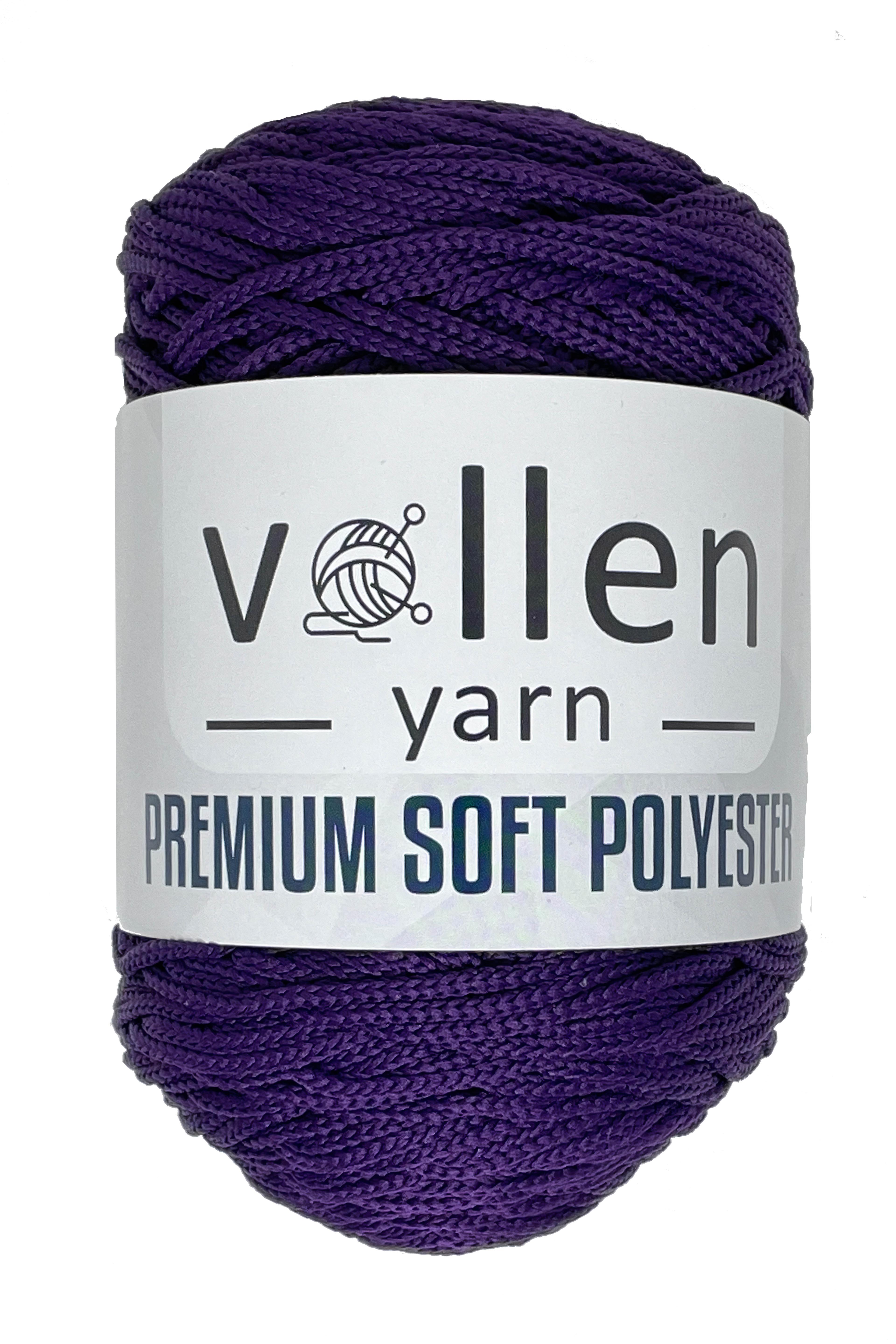 Vollen Yarn Polyester Soft Macrame Hobby Ipi 250 Grams-175 Meters Bag Ipi Premium Polyester Macrame Ipi Supla - 1701 PURPLE