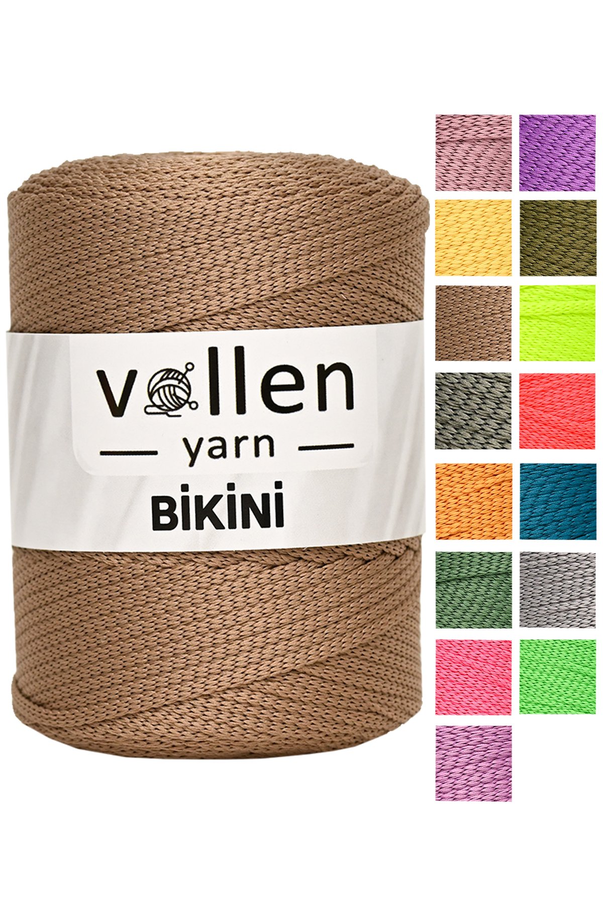 Vollen Yarn Bikini Mayo İpi,Su Tutmaz,Yazlık Pareo,Elbise,Şort,Bluz ipliği 100Gr/165Mt - 2906-TAŞ RENGİ