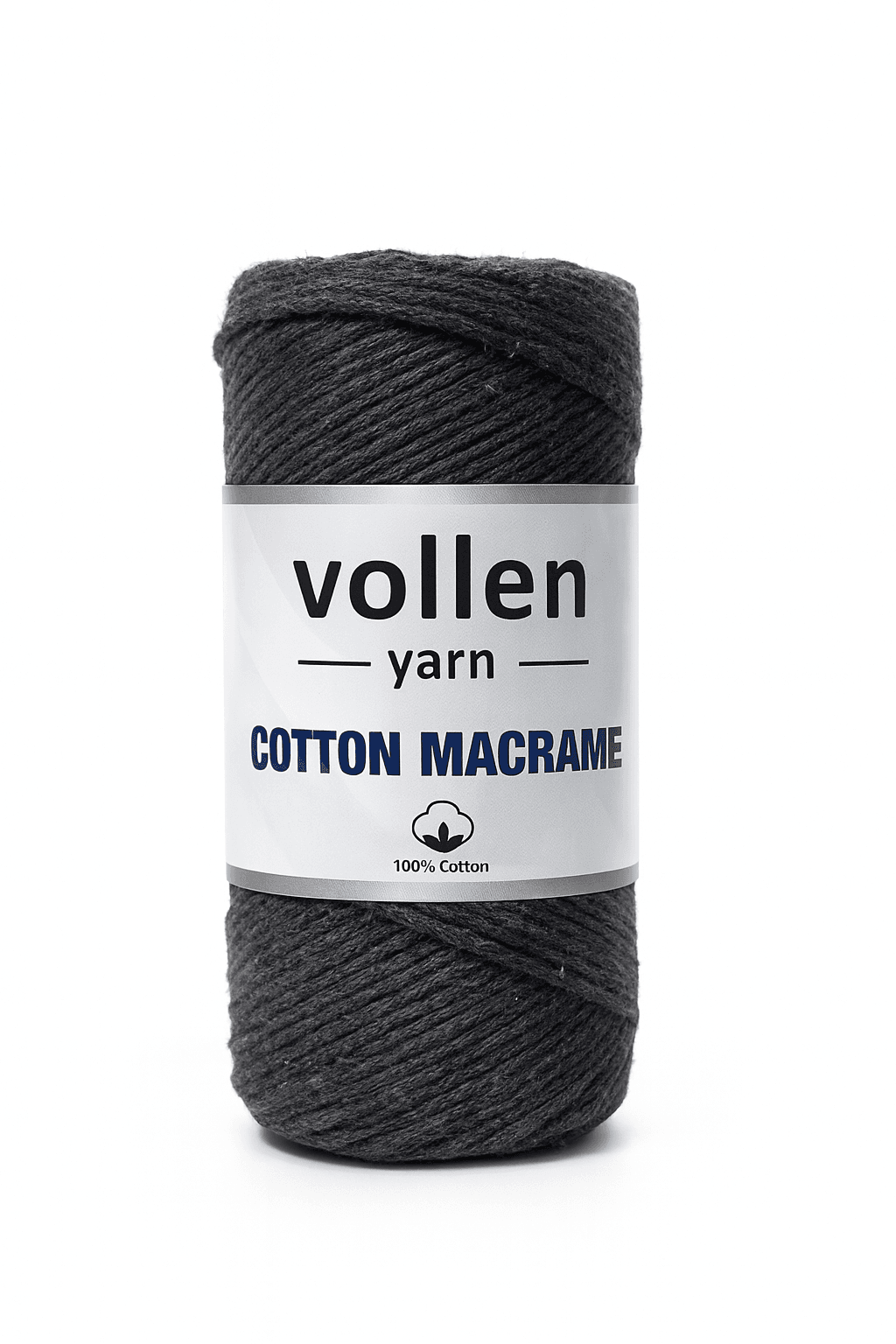 Premıum Koton Pamuk Makrome İpi,2mm Pamuk Zincir Makrome,supla,çanta ipi - 4111-Koyu Gri