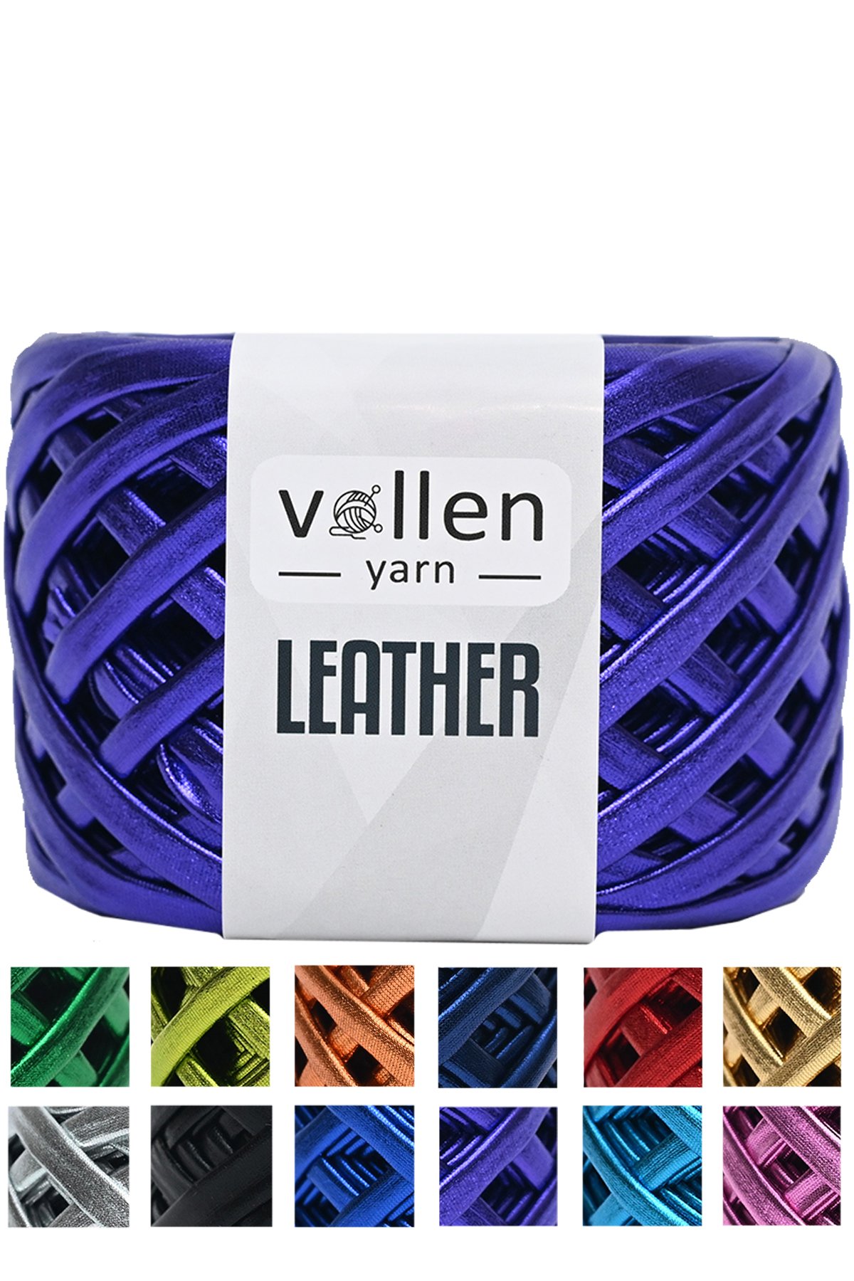 Vollen Yarn Premium Metalik Deri İp 120Gr/60Mt - 2304-MOR