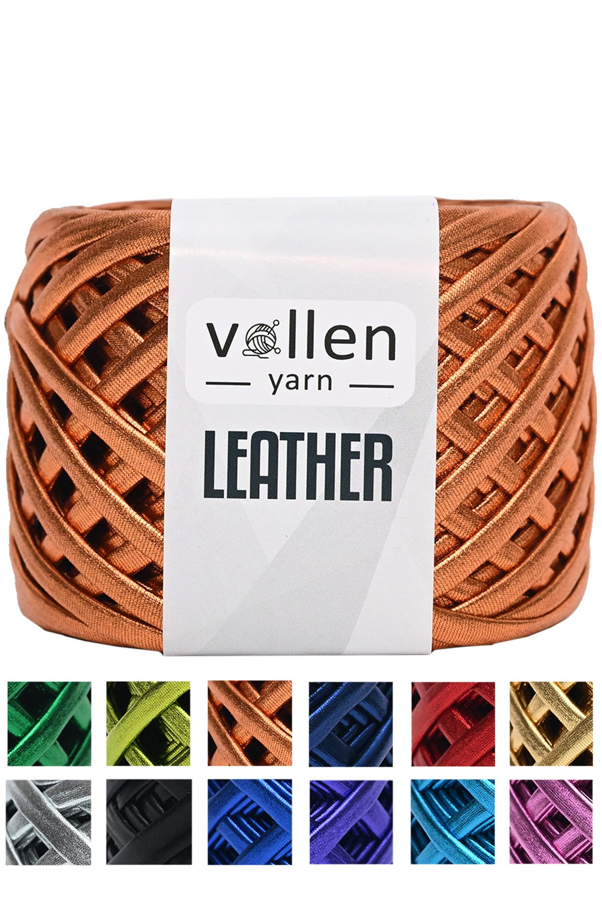 Vollen Yarn Premium Metalik Deri İp 120Gr/60Mt - 2311-BAKIR