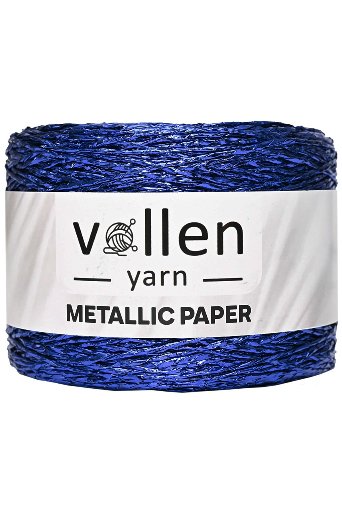 Vollen Yarn Premium Metalik Parlak Kağıt İpi 250gr/400mt - 2601-SAKS MAVİ