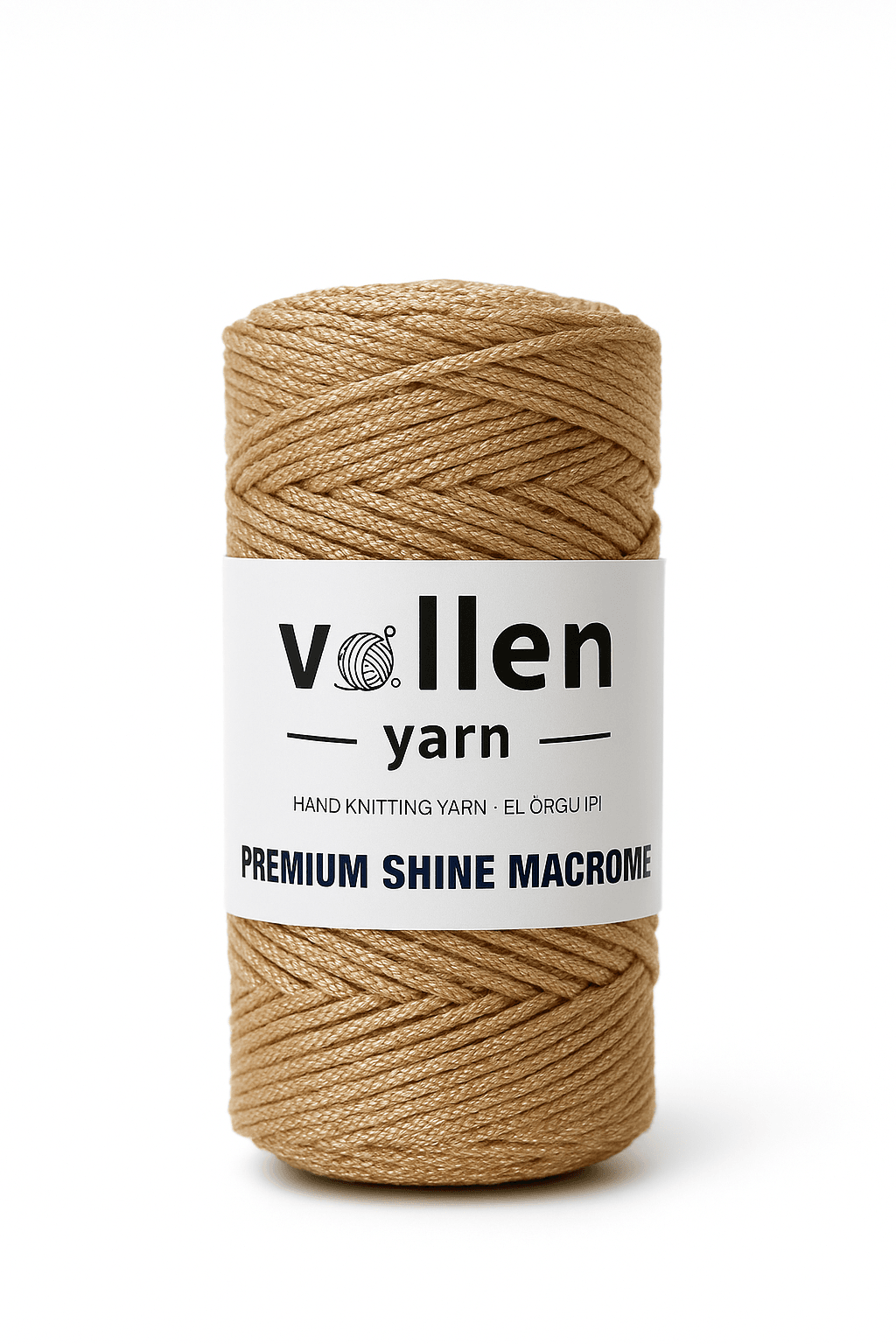  Vollen Yarn Premium Shine (Simli) Polyester Makrome 100Gr/150M ,çanta ipi,supla ipi,bileklik ipi - 3802:Vizon