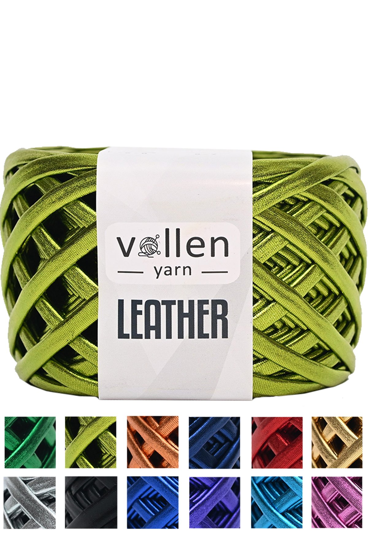 Vollen Yarn Premium Metalik Deri İp 120Gr/60Mt - 2310-YEŞİL